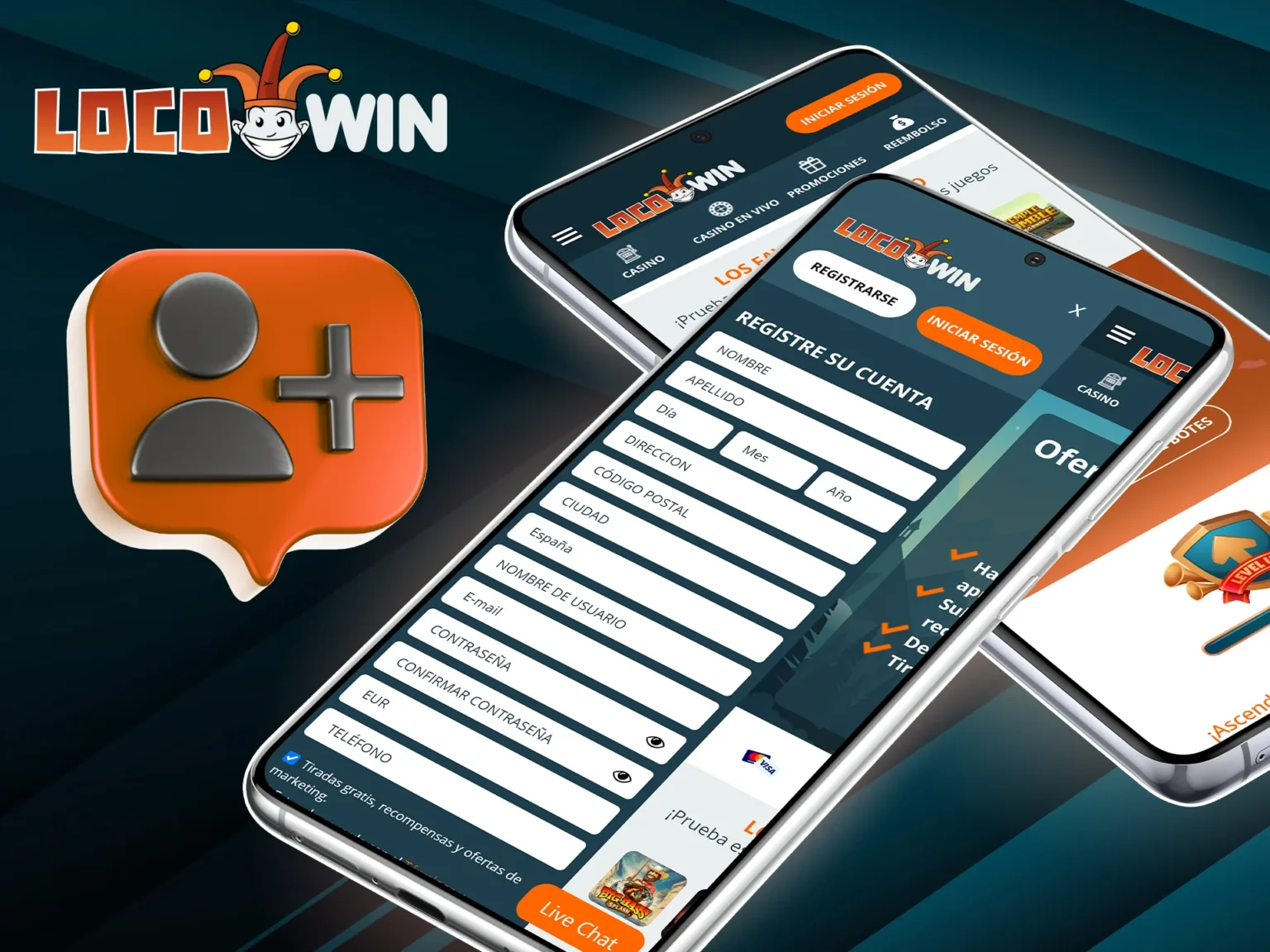 locowin aplicacion proceso de registro