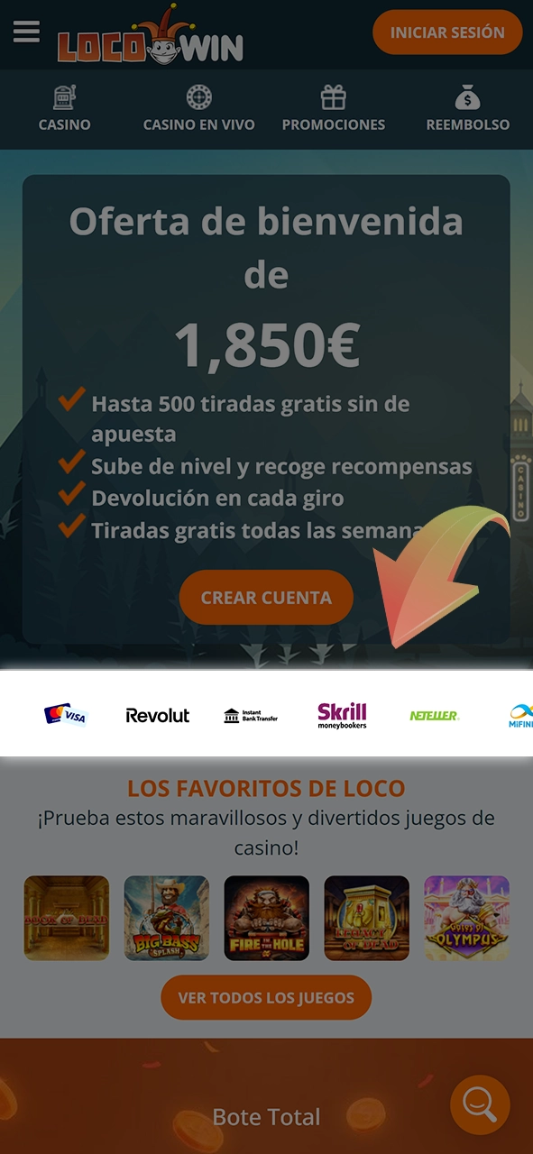 locowin aplicacion pwa hacer un deposito
