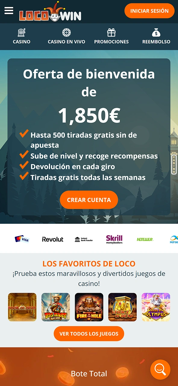 locowin aplicacion pwa inicie pagina en version movil